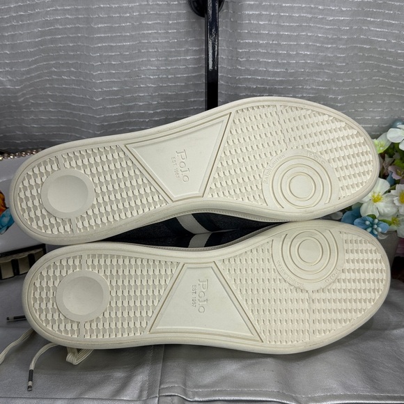 (F) POLO RALPH LAUREN Men's Heritage Court II Flannel, Grey, Size 15 - Picture 8 of 11